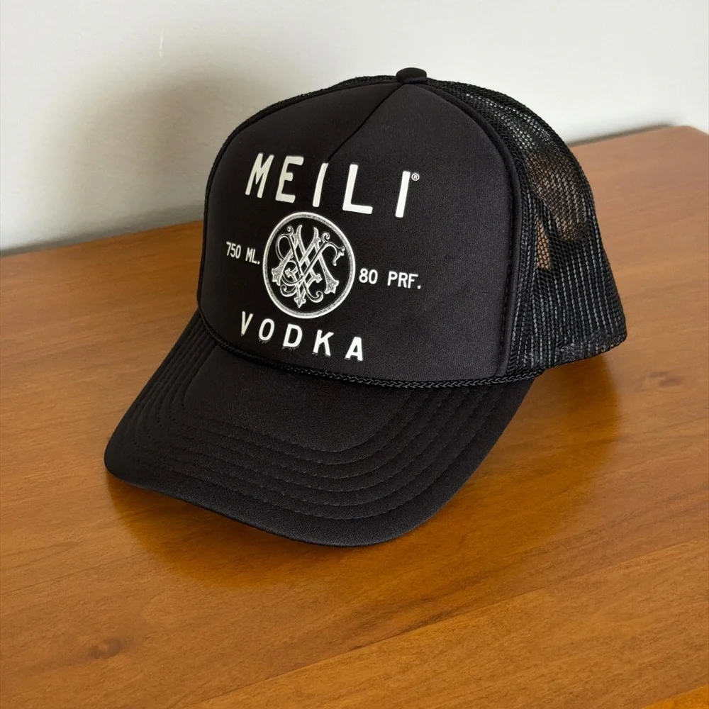 MadeWorn Black “Meili Vodka” Mesh Trucker Hat - Street Cool & Adjustable